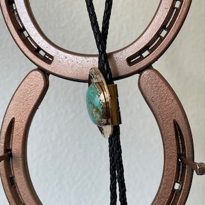 Blue Kingman Turquoise Bolo Tie for Men and Women image 6