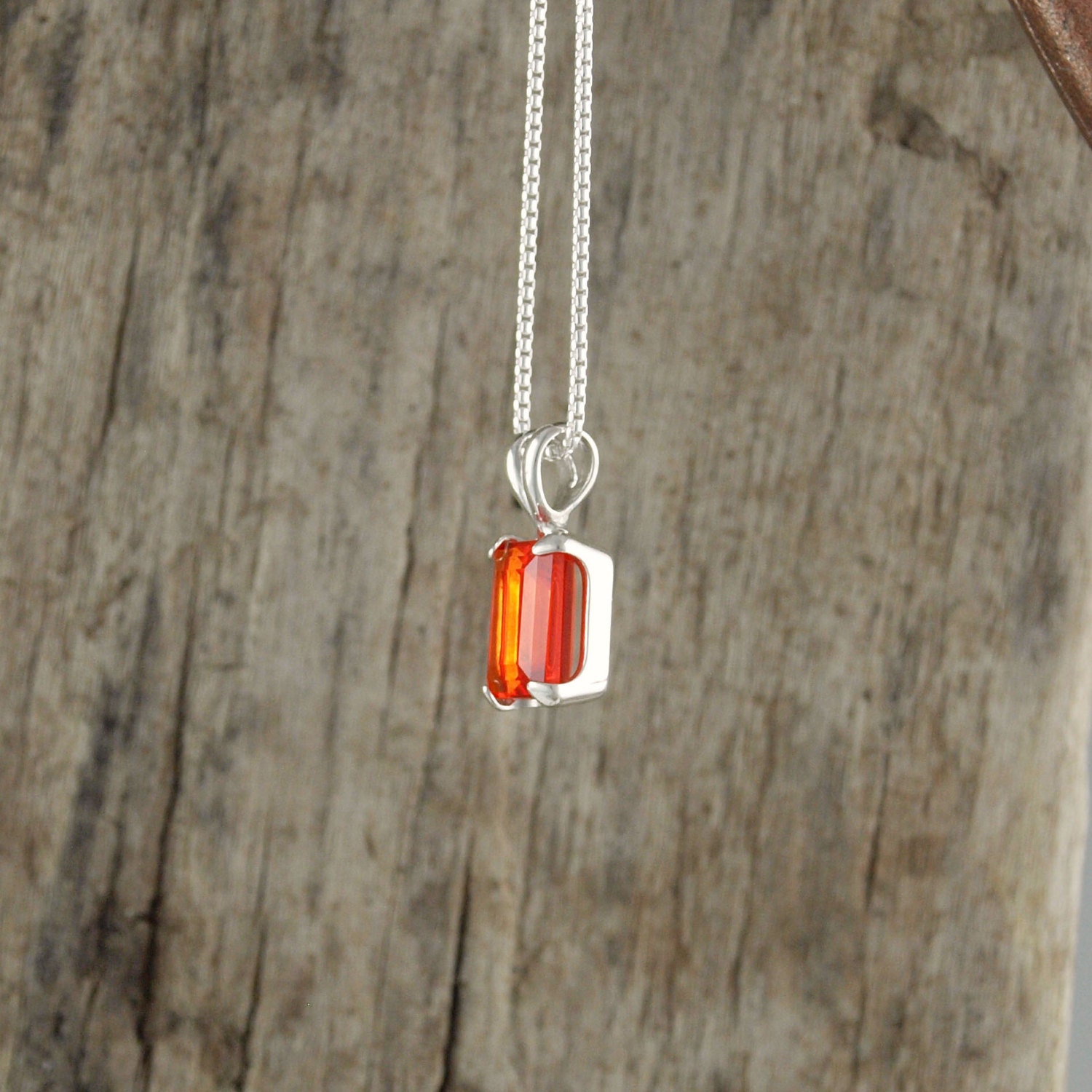 Mexican Fire Opal Pendant/Necklace-Sterling Silver Pendant/Necklace