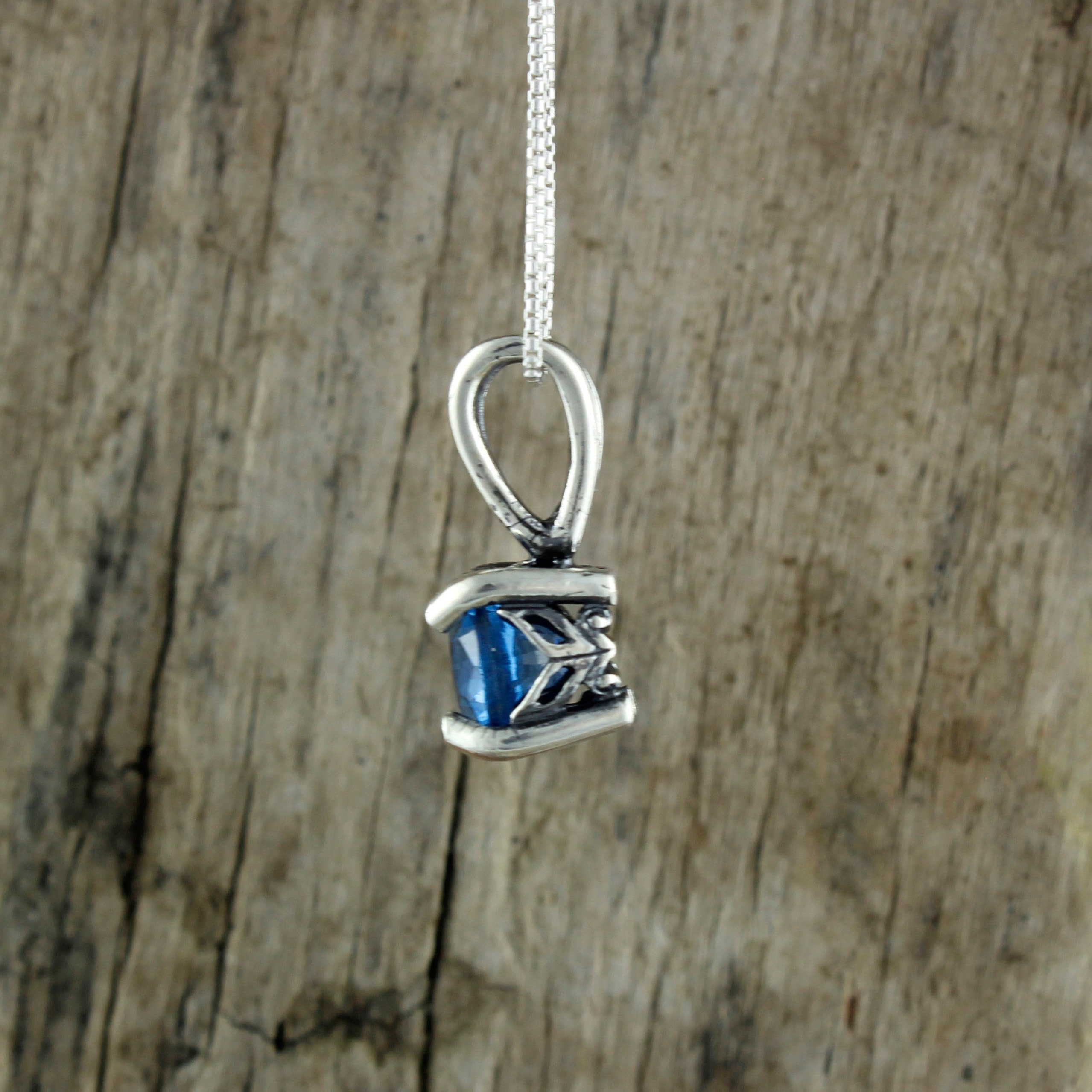 Blue Topaz Pendant - Blue Topaz Necklace - Silver Pendant -Pendant