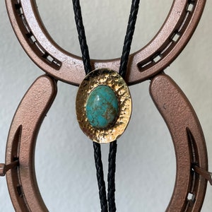 Blue Kingman Turquoise Bolo Tie for Men and Women image 4