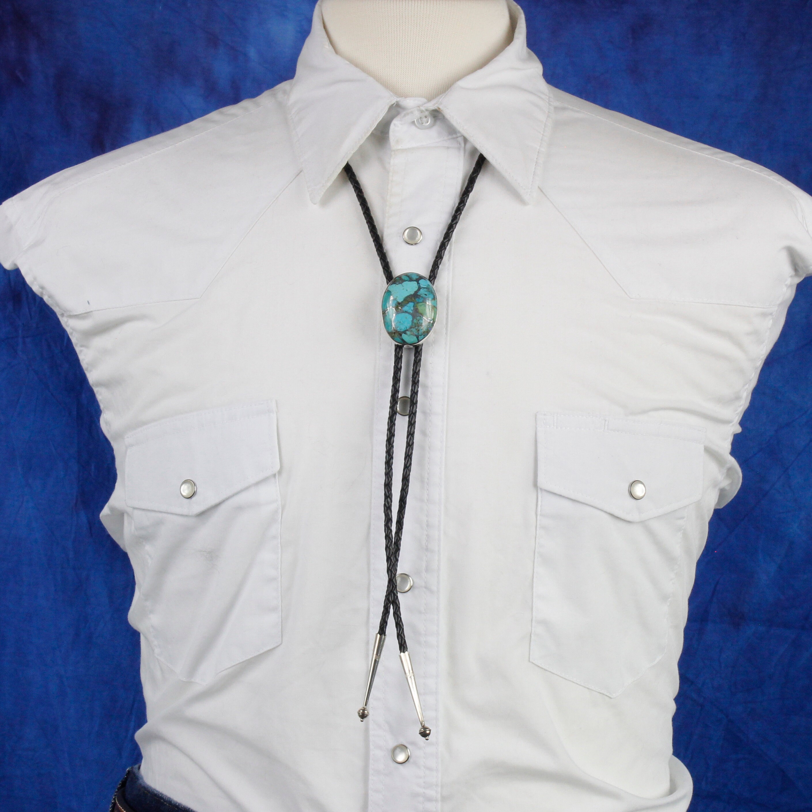 Mohave Blue Turquoise Bolo Tie Western Bolo Tie Cowboy Bolo Etsy