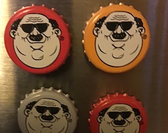 Fat Heads beer bottle cap magnet set of 4 scratch proof