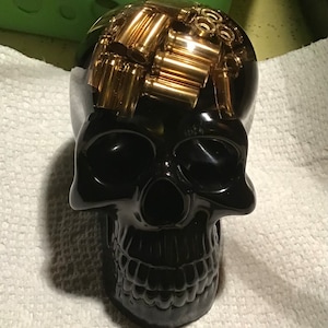 Resin Skull Black Ammo Bullet