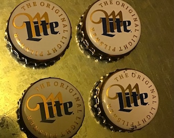 Miller Lite Beer bottle cap magnet set of 4 scratch proof
