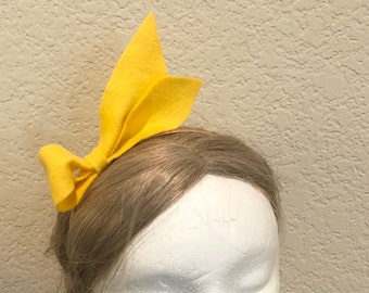 Custom Color Elegant Chic Wool Felt Large Bow headband, hair clip, night out, party, wedding, for lady or girl