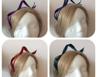 Simple Swirls Loops Sinamay Fascinator Headband - available in more than 10 colors