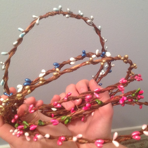 Custom 19 + colors Berry Crown: Head Wreath Crown Tiara - Wedding - Party - Bridesmaids - Flower Girls - Hawaii