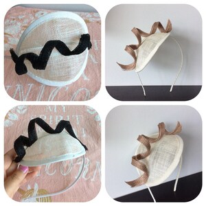Simple Swirls Loops Sinamay Fascinator Headband - available in more than 10 colors