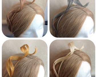 Simple Swirls Loops Sinamay Fascinator Headband - available in more than 10 colors