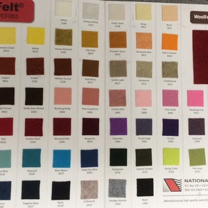 20 - 35% Wool Felt Color Swatch for Fascinator Hats in Hattraction