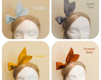 Custom Color Elegant Chic Wool Felt Large Bow headband, hair clip, night out, party, wedding, for lady or girl