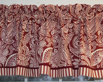 Red Paisley Curtains Etsy