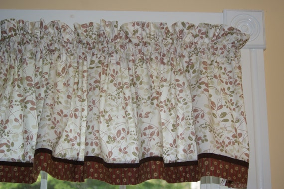 Attracktive khaki valance Braemore Khaki Green Tan Gold Toile Valance 17 X 54 Drapery Weight Can Alter Curtain Window Treatment Curtains Treatments Home Living Kromasol Com