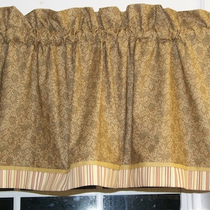 Olivgrün Beige Blatt Volant - 17 &quot;x 44&quot; - Andover Vorhang - Fenster Topper - Benutzerdefinierte Stange Tasche Drapés Home Décor Auftragsarbeit