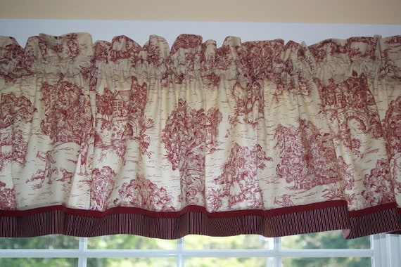 Black White Leaf Toile Valance 17/" X 81/" Can Alter Curtain Window Treatment
