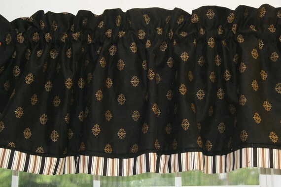 Kasmir New Chiswick Black Gold Medallion Toile Valance Etsy
