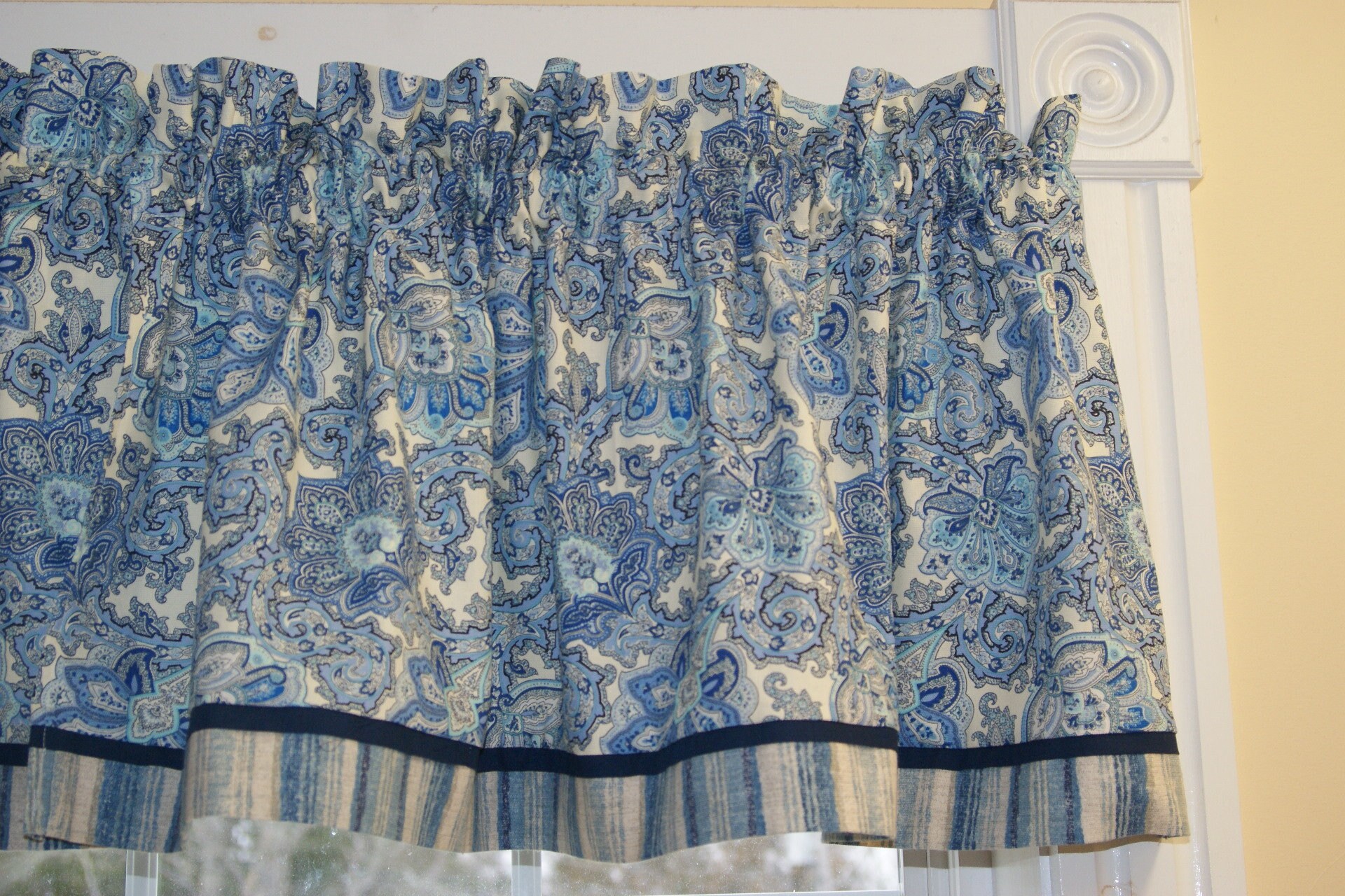 Dark Paisley Blue Waverly Inspirations Toile Valance 17 x 44 Etsy