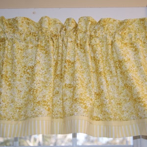 Cenefa floral en oro amarillo – Cortina Michael Miller de 43 x 112 cm – Tratamiento de ventana personalizado, adorno, cortinas, decoración del hogar, trabajos personalizados