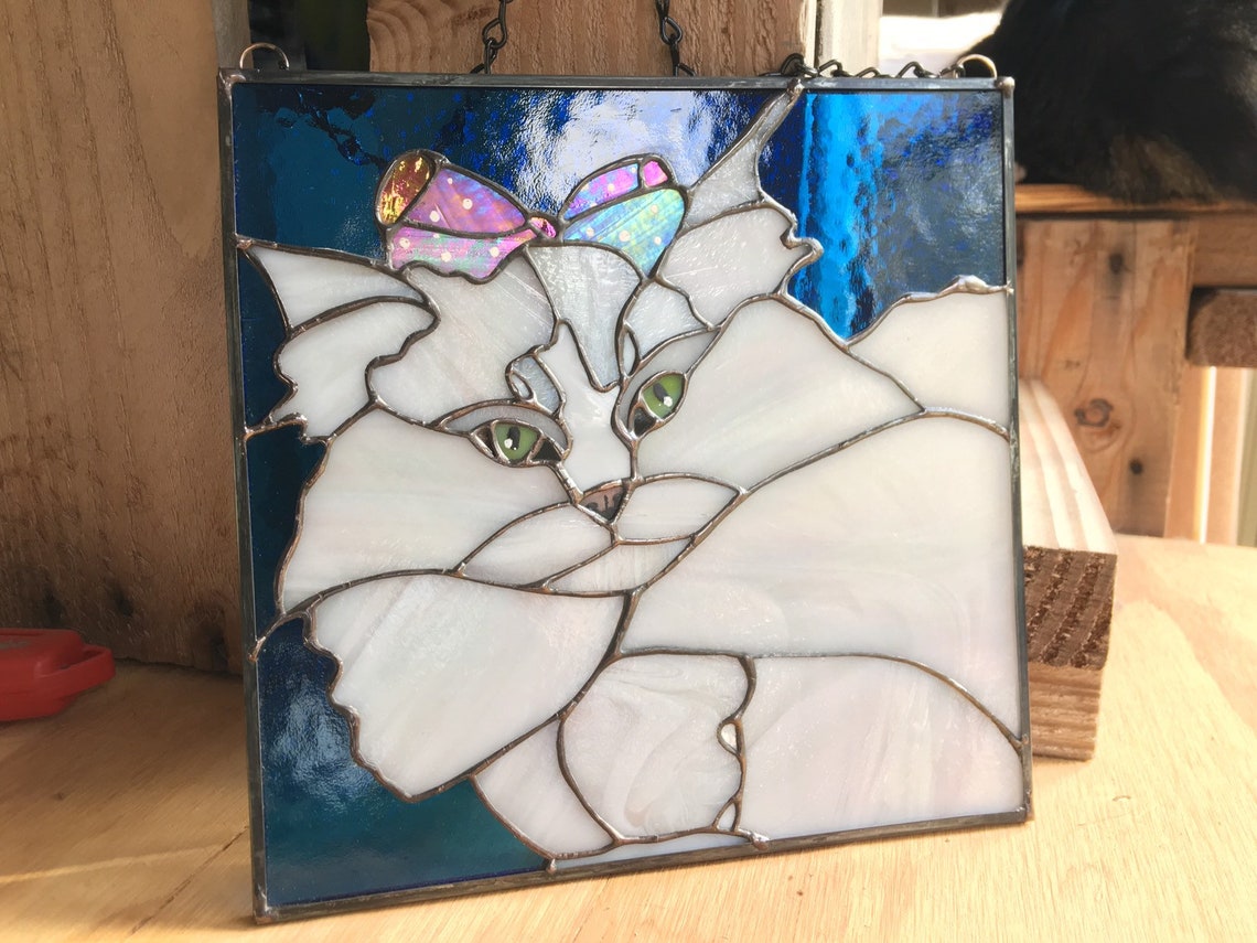 Pet Portraits Custom Stained Glass Use Your Favorite Picture Etsy