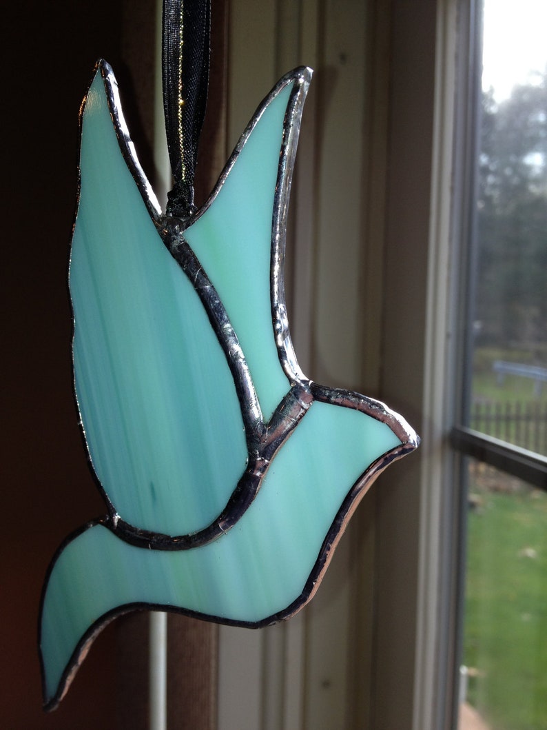 Stained Glass Dove Suncatcher Gift Handmade Etsy