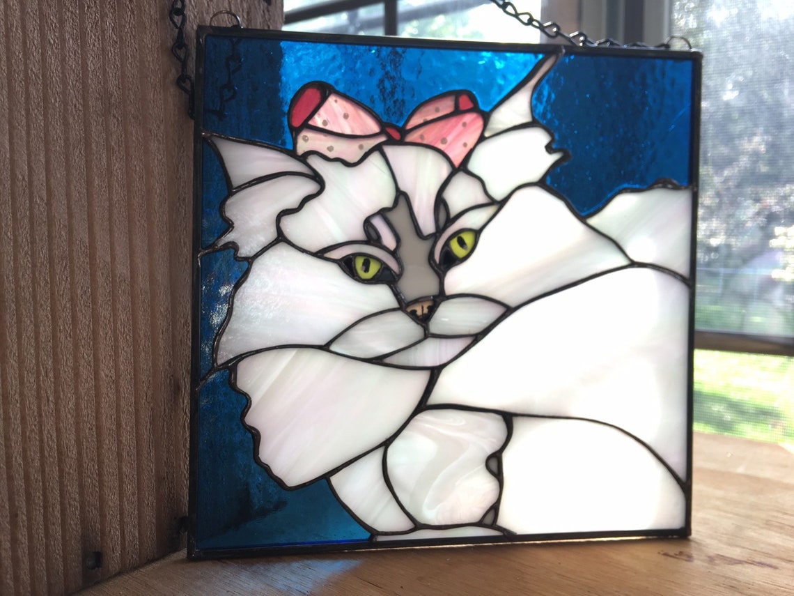 Pet Portraits Custom Stained Glass Use Your Favorite Picture Etsy