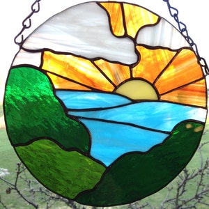 Sunrise Stained Glass Handmade Sucatcher