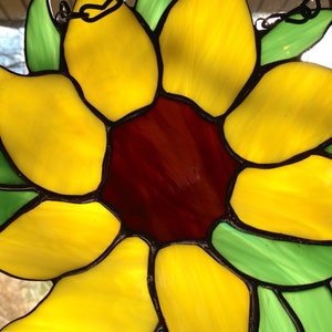 Stained Glass Sunflower Sun Catcher Wild Flower Handmade