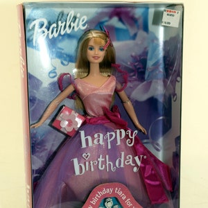2001 Happy Birthday Barbie met tiara voor jou - Barbiepop van Mattel (NIB, NRFB)