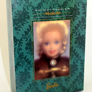 1996 Holiday Caroler from the Holiday Porcelain Barbie Collection Serial # 31440 - Barbie Doll by Mattel (NIB, NRFB)