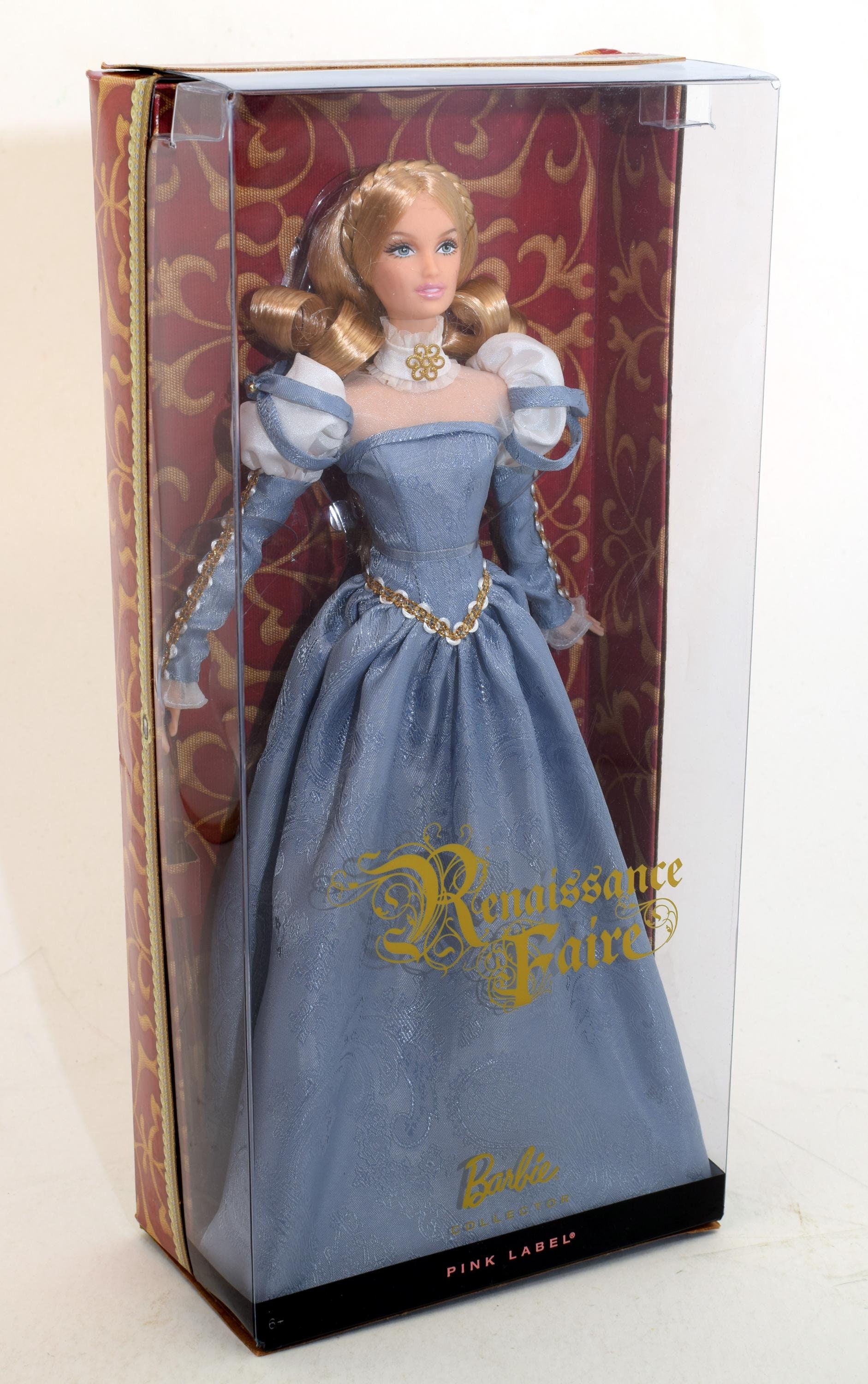 Muñeca Barbie coleccionable de Mattel con etiqueta rosa de la