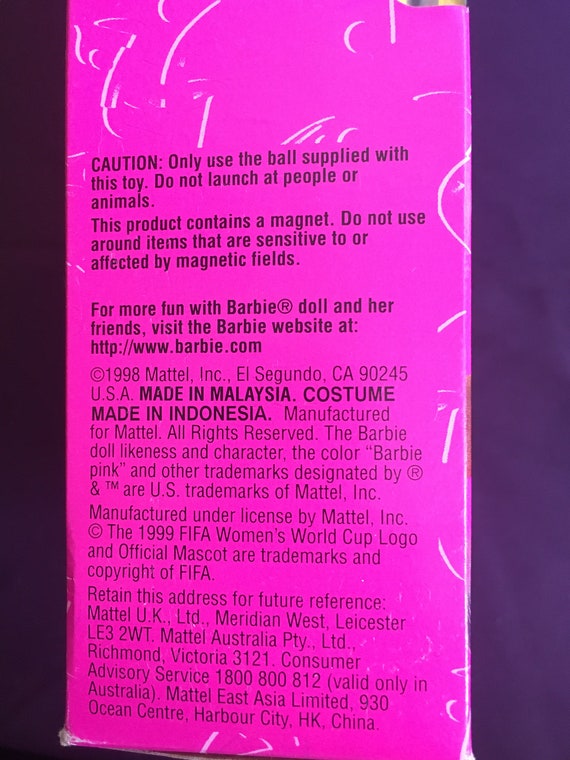 Soccer Christie Barbie 1998 Edition Women's World Cup FIFA (NIB