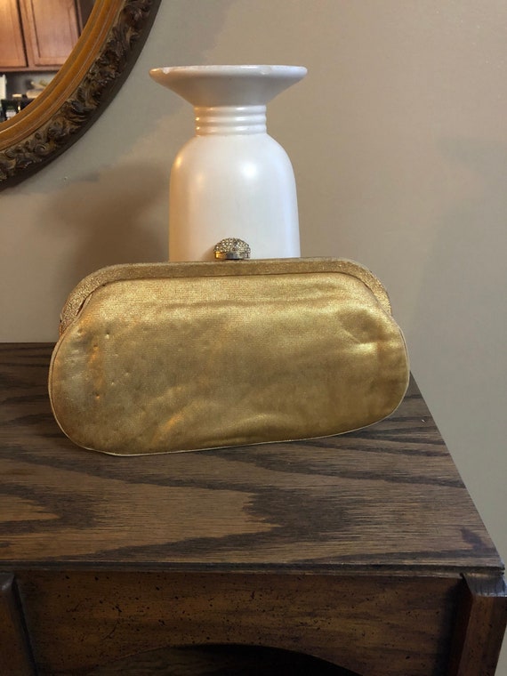 Vintage MM Morris Moskowitz Gold Clutch Purse