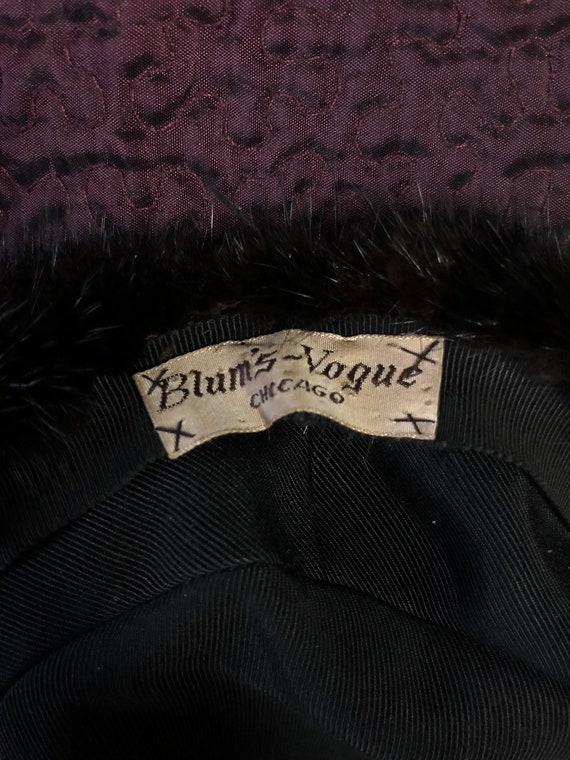 1950's Vintage Dark Brown Fur Juliette Cap Hat - image 7