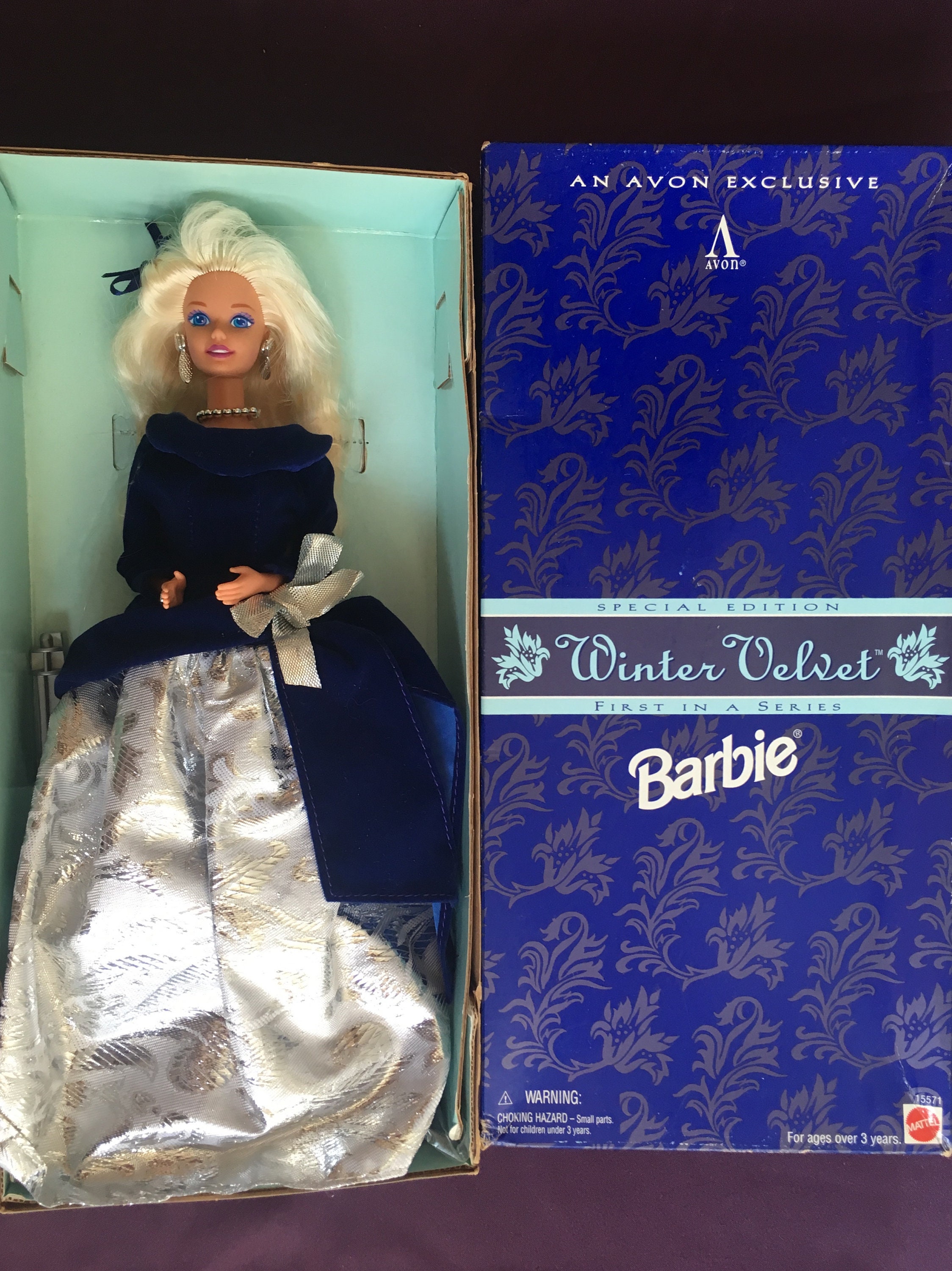 Avon winter velvet barbie 1995 value hotsell