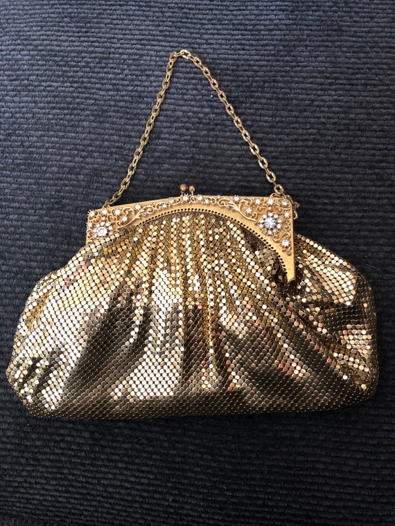Vintage 1940's Gold Whiting and Davis Mesh Purse w