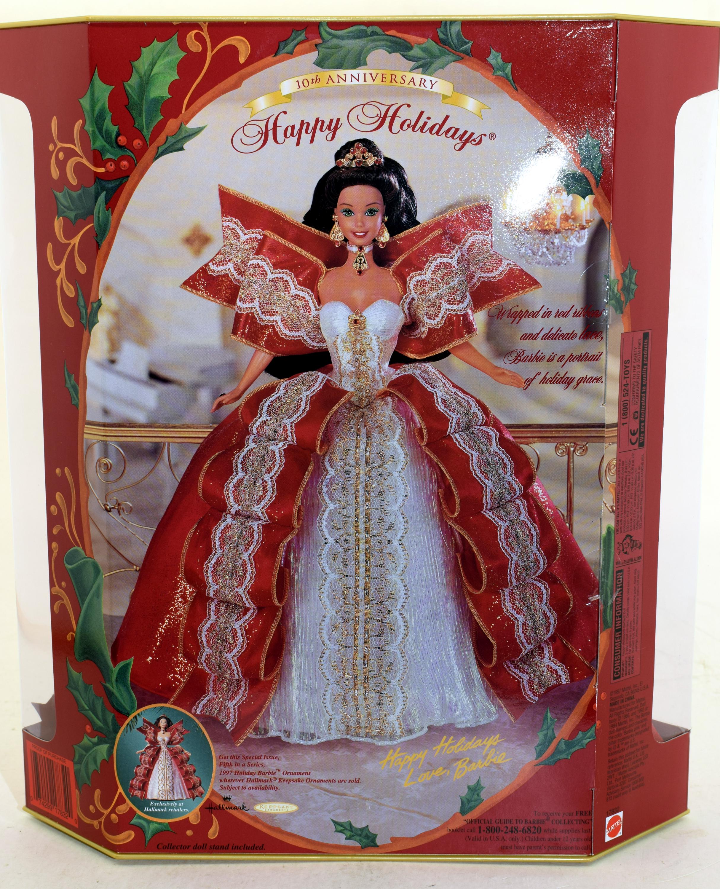 1997 Happy Holidays Barbie Special Edition Christmas Tree Wallpaper Barbie Doll by Mattel NIB NRFB Etsy