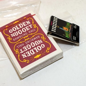 Vintage Golden Nugget Gambling Hall Downtown Las Vegas Casino Baralho Vermelho Cartas de Baralho Lacradas e Lacradas com Caixa de Fósforos Horseshoe Casino