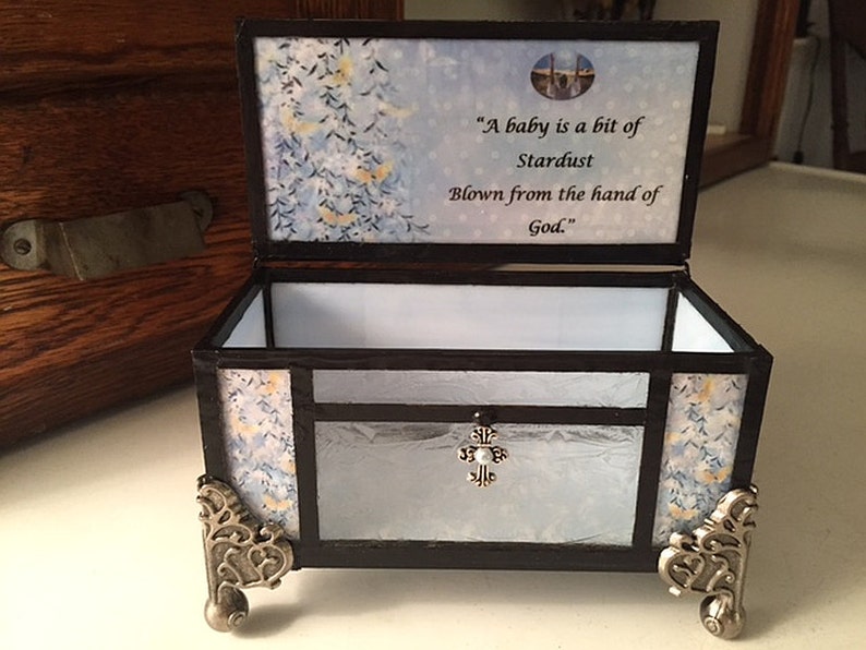Stained Glass Baptism Christening Memory Keepsake Shabby Chic Box Etsy