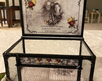 stained glass loss of loved one memory keepsake box