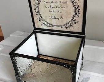 stained glass customized memory, keepsake, jewelry box