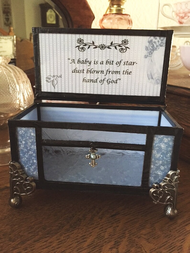 Stained Glass Customized Baptism Christening Memory Keepsake Box Etsy
