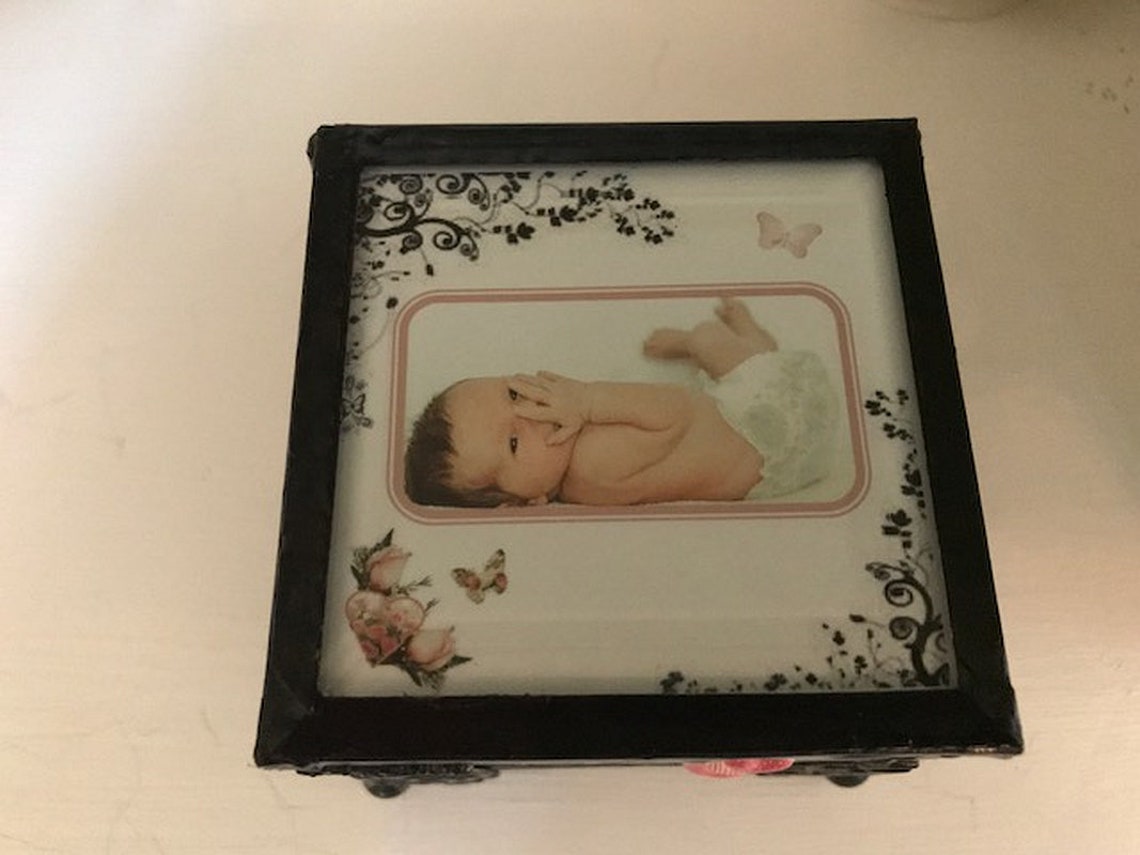 Baby Girl Stained Glass Customized Memory Keepsake Shabby Chic Etsy