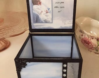 stained glass memory baptism keepsake box