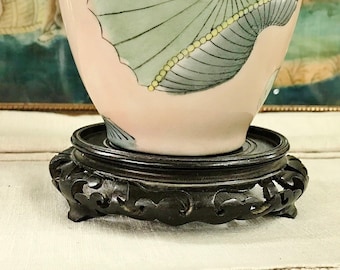 CHINESE HARD REDWOOD SQUARE NICE CARVED BONSAI POT//VASE STAND PAIR USB