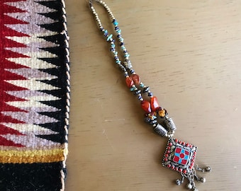 Tribal Kuchi Beaded Medallions 15 x 10 cm 5,9 x 3.93 Tribal Fusion Tribal DIY Supply 1 Pair of Rhomboid Beaded Medallions