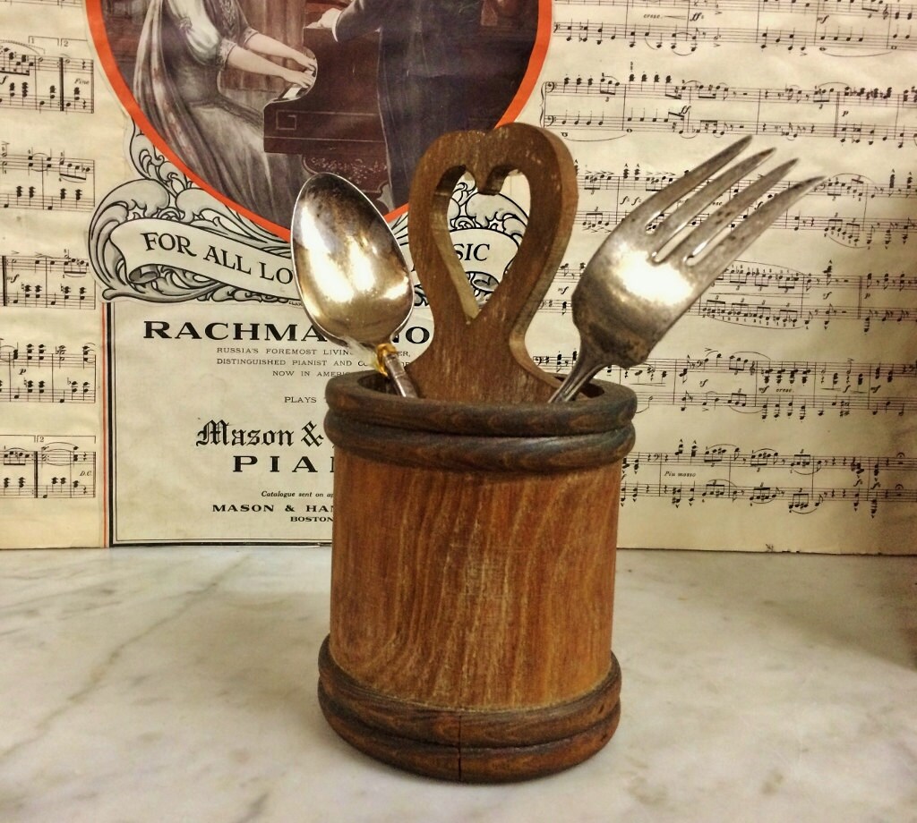 AnTIQUE PrIMITIVE WooD SPOON HoLDER CaRRIER Antique Wood Etsy