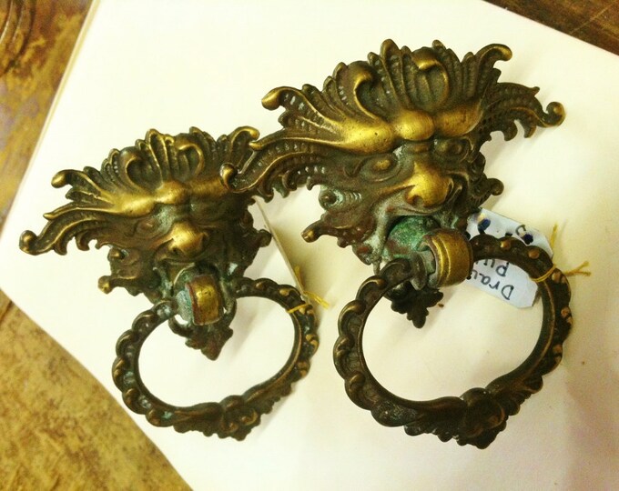 ANTIQUE GARGOYLE DRAWER Pulls Etsy