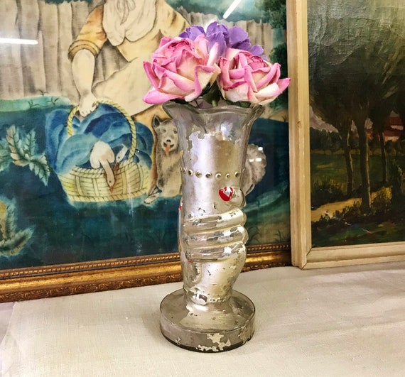 Antique Glass Hand With Torch Vase Red Painted Nails Etsy
