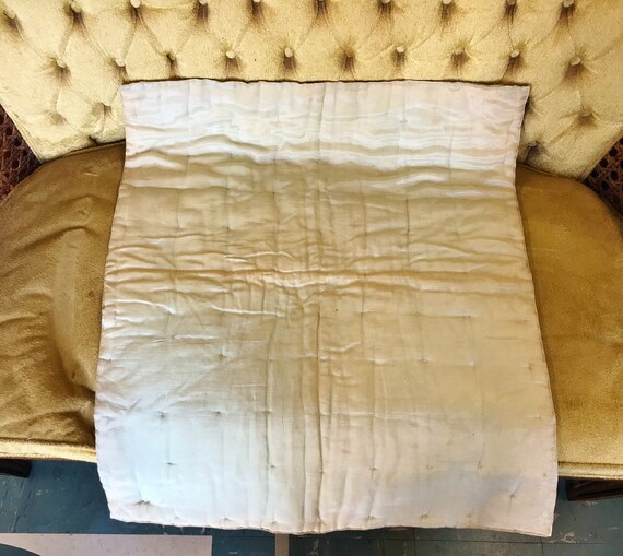 Vintage Crib Linen Antique Baby Quilt Log Cabin Pink Blue Home