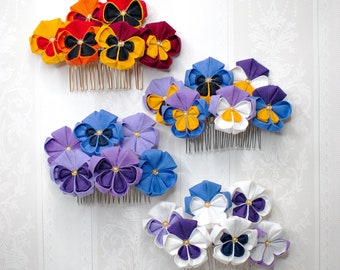 Pansy Flower Haircomb